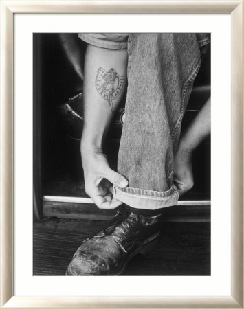 Rock-a-Billy Tattoo Jeans Framed Giclee Print