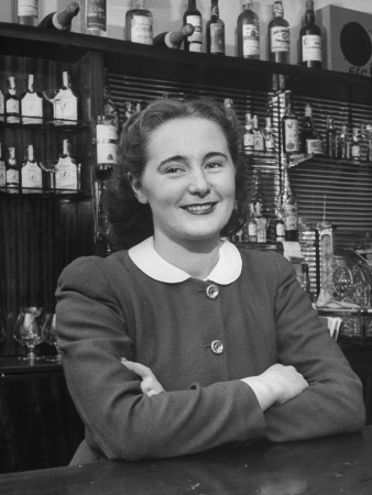 Irish Barmaid at Airport Bar Stretched Canvas Print