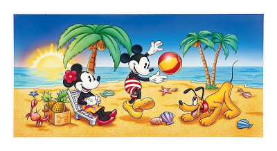 Mickey and Minnie's Beach Ball Fun Giclee Print Mickey and Minnie's Beach Ball Fun Giclee Print