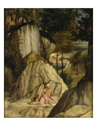 Saint Jérôme méditant dans un désert