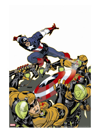 Captain America V4, #26 Cover: Captain America Stretched Canvas Print