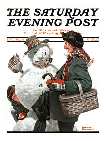 ampquotGrampsandtheSnowmanampquotSaturdayEveningPostCoverDecember201919
