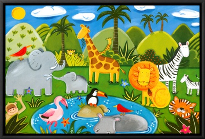 Jungle Fun Framed Canvas Print Jungle Fun Framed Canvas Print