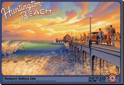 Huntington Beach Stretched Canvas Print Huntington Beach Stretched Canvas Print