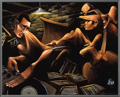 Urban Jazz Session Framed Canvas Print Urban Jazz Session Framed Canvas Print