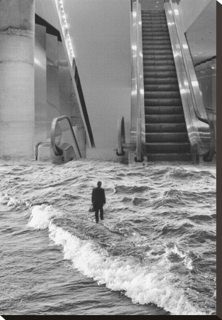 The Escalator Stretched Canvas Print The Escalator Stretched Canvas Print