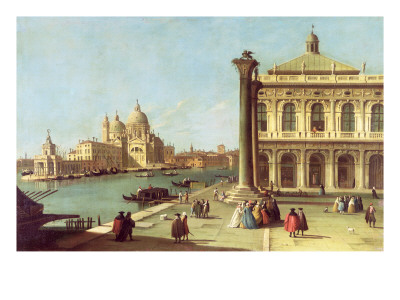 Entrance to the Grand Canal Venice with the Piazzetta and the Church of Santa Maria Della Salute