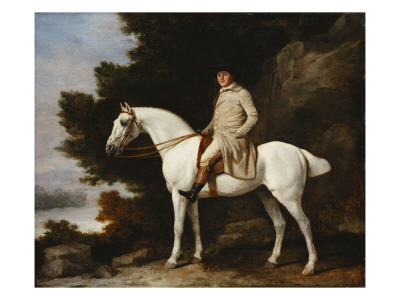 A Gentleman on a Grey Horse in a Rocky Wooded Landscape 1781