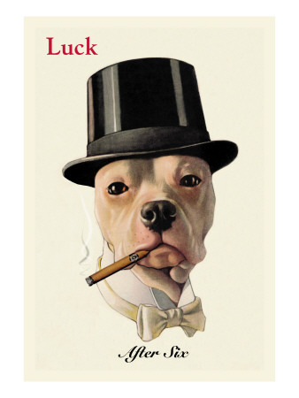 Dog in Top Hat Smoking a Cigar Wall Decal Dog in Top Hat Smoking a Cigar Wall Decal