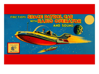 Space Patrol Car with Radio Operator Wall Decal Space Patrol Car with Radio Operator Wall Decal
