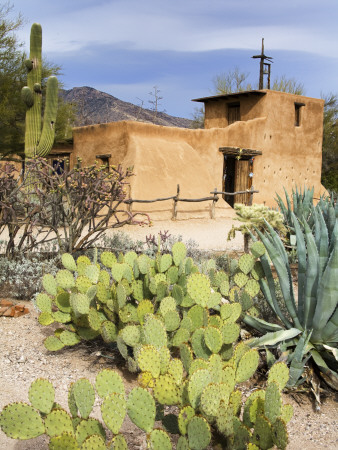 Adobe Mission, Degrazia Gallery in the Sun Stretched Canvas Print