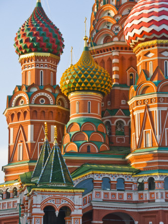 Walls and Domes of St Basils Cathedral (Pokrovsky Cathedral) in Red Square Stretched Canvas Print