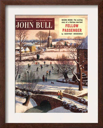 John Bull, Snow Ice Skating Winter Magazine, UK, 1950 Framed Print John Bull, Snow Ice Skating Winter Magazine, UK, 1950 Framed Print