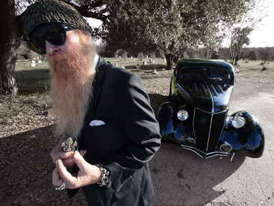 Billy F. Gibbons Hot Rod Stretched Canvas Print