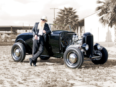 Billy F. Gibbons Hot Rod Stretched Canvas Print