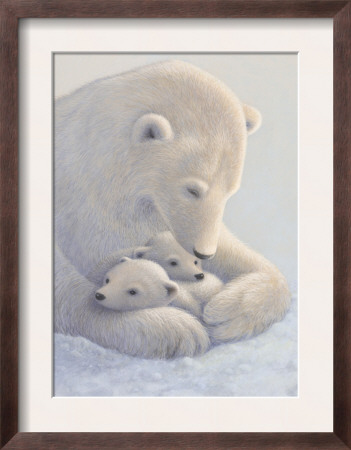 Mother Polar Bear and Cubs Framed Print Mother Polar Bear and Cubs Framed Print