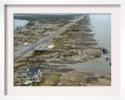   Home on Beachfront Home Stands Among The Debris In Gilchrist  Texas After
