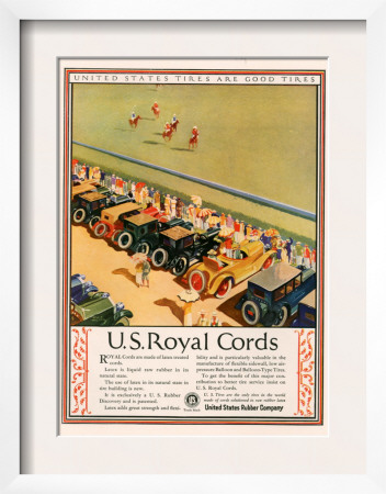 US Royal Cords, Magazine Advertisement, USA, 1924 Framed Print US Royal Cords, Magazine Advertisement, USA, 1924 Framed Print