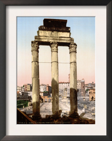 Rome, Ruins of Temple of Castor and Pollux, Rome, Italy, Ca 1890s Framed Print Rome, Ruins of Temple of Castor and Pollux, Rome, Italy, Ca 1890s Framed Print