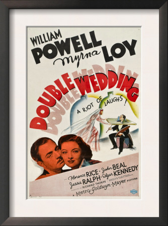 Double wedding william powell myrna loy framed print Double Wedding