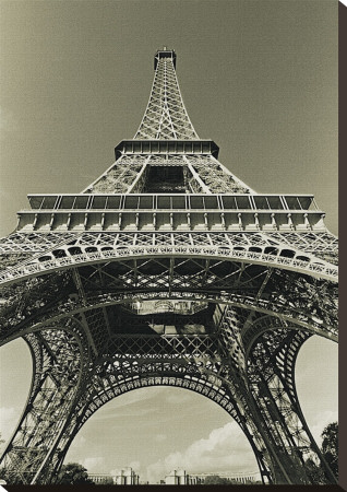 Black And White Eiffel Tower Canvas. Eiffel Tower Looking Up