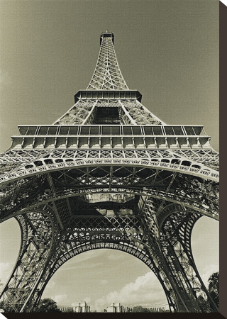 Black And White Eiffel Tower Canvas. Eiffel Tower Looking Up