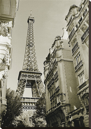 Black And White Eiffel Tower Canvas. Eiffel Tower Street View, no.