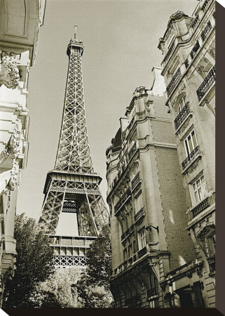 Black And White Eiffel Tower Canvas. Eiffel Tower Street View, no.