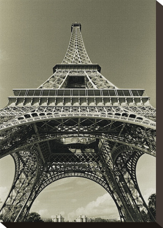 Black And White Eiffel Tower Canvas. Eiffel Tower Looking Up