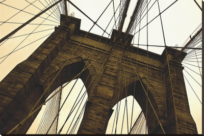 Brooklyn Bridge II (sepia) Stretched Canvas Print Brooklyn Bridge II (sepia) Stretched Canvas Print