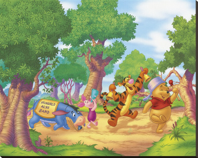 Pooh's Hundred Acre Band Stretched Canvas Print Pooh's Hundred Acre Band Stretched Canvas Print