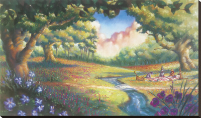 Pooh's Hundred Acre Picnic Stretched Canvas Print Pooh's Hundred Acre Picnic Stretched Canvas Print