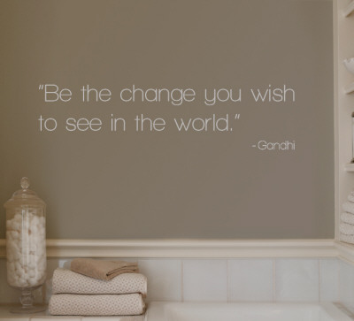 Change - Gandhi - Grey Wall Decal Change - Gandhi - Grey Wall Decal