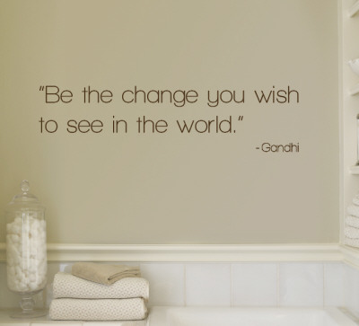 Change - Gandhi - Brown Wall Decal Change - Gandhi - Brown Wall Decal
