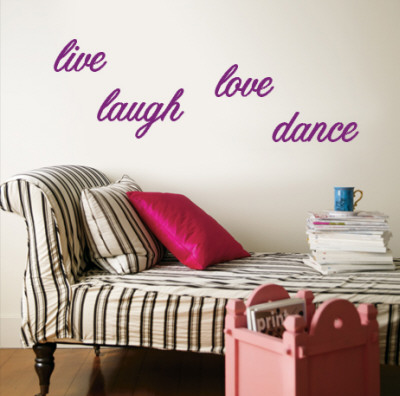 Live, Laugh, Love, Dance - Purple Wall Decal Live, Laugh, Love, Dance - Purple Wall Decal