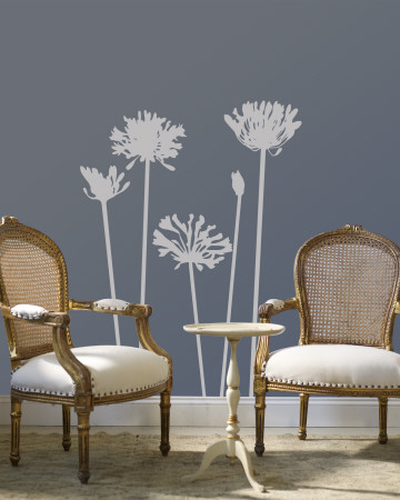 Grey Agapanthus Wall Decal Grey Agapanthus Wall Decal