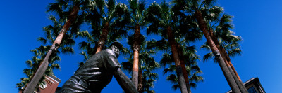 Low Angle View of a Statue of Willie Mays the American Baseball Player, San Francisco Stretched Canvas Print