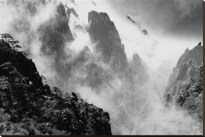 Misty Huangshan, China Stretched Canvas Print Misty Huangshan, China Stretched Canvas Print