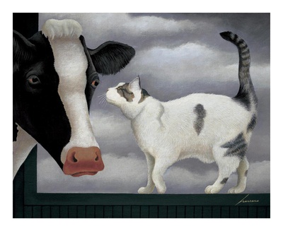 Cow and Cat Print Cow and Cat Print