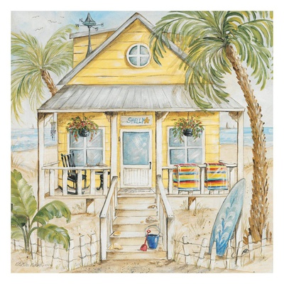 Yellow Beach House Print Yellow Beach House Print