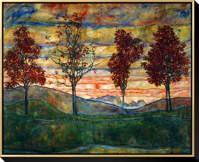 Four Trees, 1917 Framed Canvas Print Four Trees, 1917 Framed Canvas Print