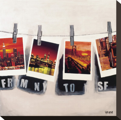 From NY To SF Stretched Canvas Print From NY To SF Stretched Canvas Print