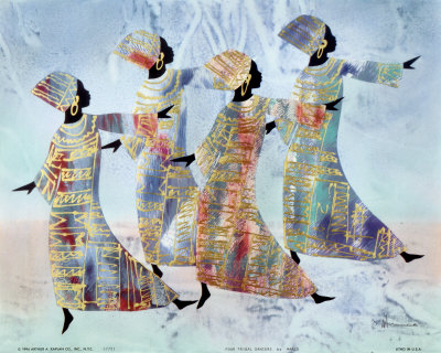 Four Tribal Dancers Print Four Tribal Dancers Print