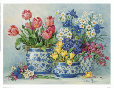 Spring Garden in Blue I Print Spring Garden in Blue I Print