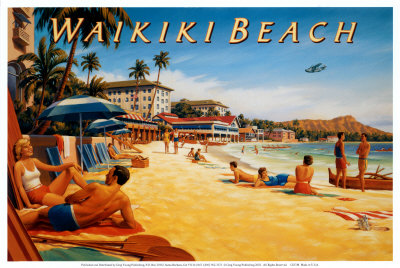  Photo Print on Waikiki Beach Print At Eu Art Com