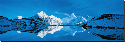 Mountains and Lake Stretched Canvas Print Mountains and Lake Stretched Canvas Print