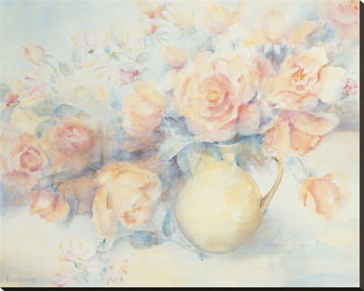 Roses in a Vase Stretched Canvas Print Roses in a Vase Stretched Canvas Print