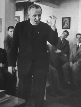Rev. Leonard Feeney of the Jesuit Order Engaging in Controversy with His Superiors Stretched Canvas Print Rev. Leonard Feeney of the Jesuit Order Engaging in Controversy with His Superiors Stretched Canvas Print