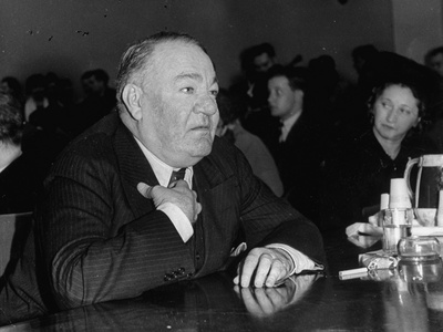 Gen. Hugh S. Johnson Testifying before House Foreign Afgfairs Committee Stretched Canvas Print