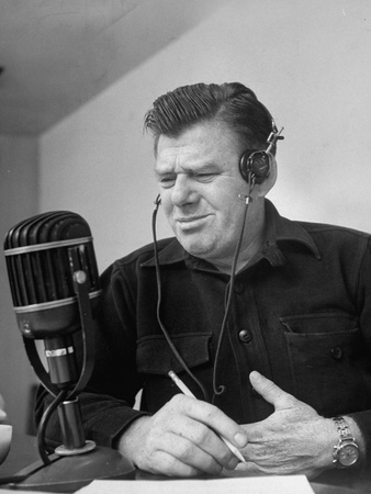 Arthur Godfrey Talking on His Radio Show Stretched Canvas Print